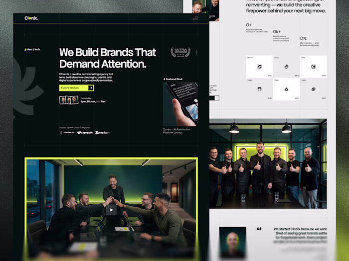 Clonix - Marketing Agency Website