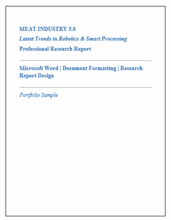 Designed a professional research report