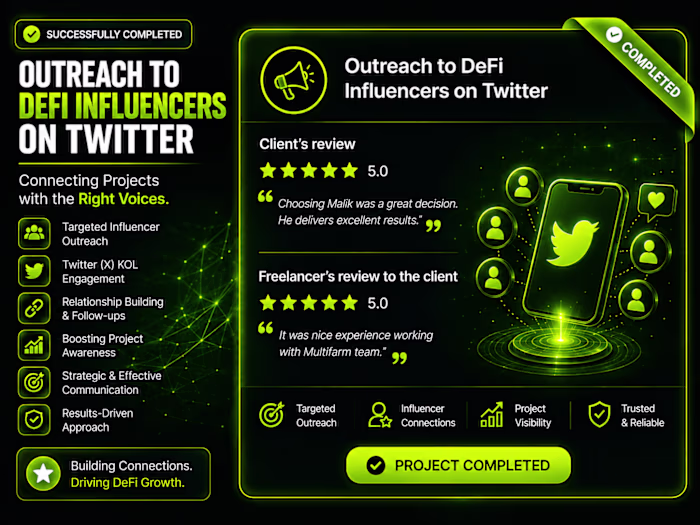 Outreach to Crypto Influencers/KOLs on