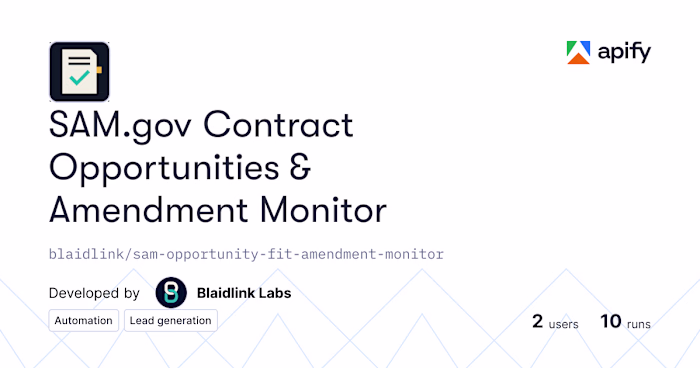 SAM.gov Opportunity Fit & Amendment Monitor