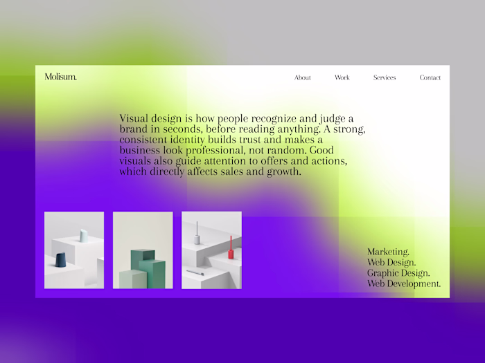 Hero design for agency website
