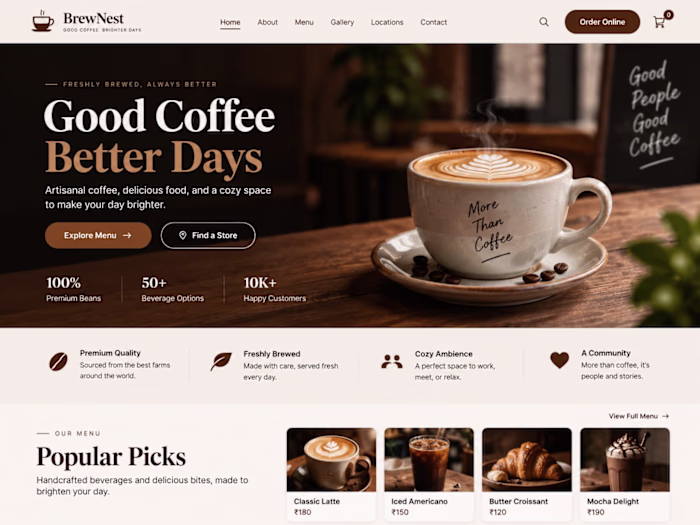 A modern, responsive café website