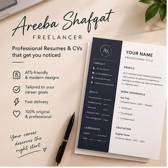 I design professional, ATS friendly resumes and CVs that hel...
