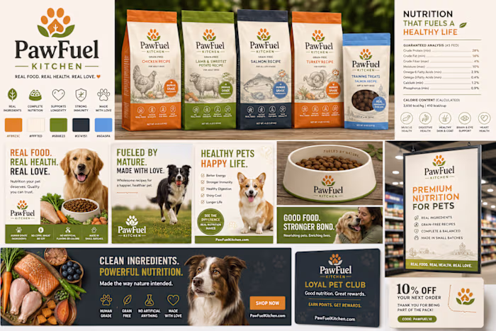 PawFuel Kitchen — Pet Brand Identity Concept