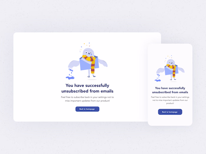 Unsubscribe page