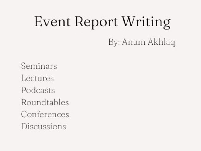 Report Writing