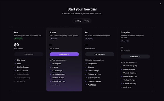 Simple yet elegant pricing design.