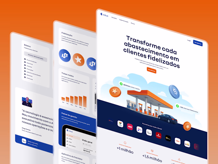 Landing page design for a cashback company
