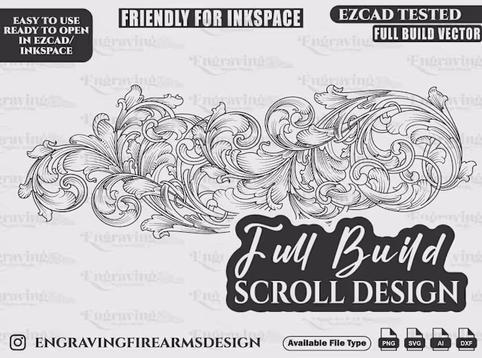 Premium Scroll Pattern For Engraving