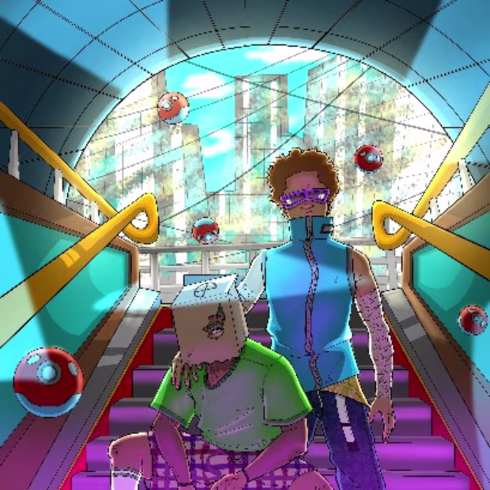 Futuristic , cyberpunk subway illustration
