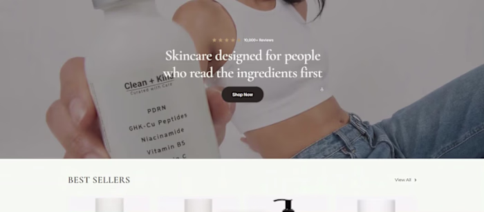 Custom Shopify Store for Clean Skincare Brand