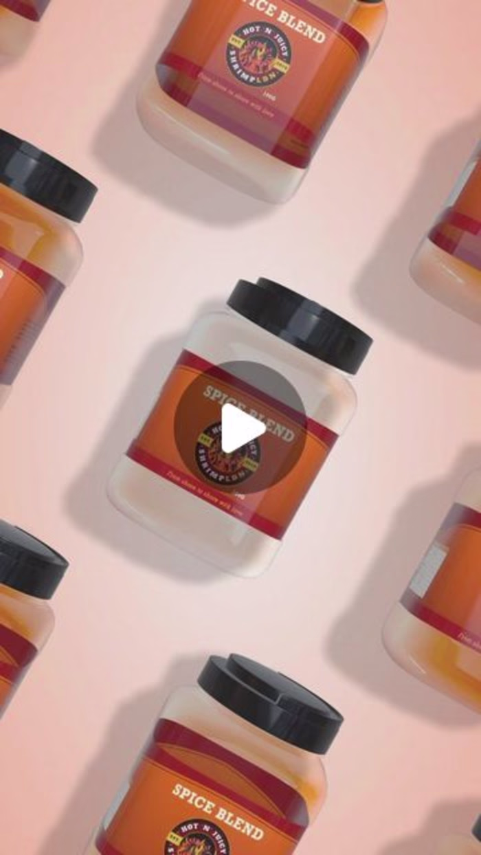 A spice blend tub mock-up for Hot N Juicy Shrimp Ldn