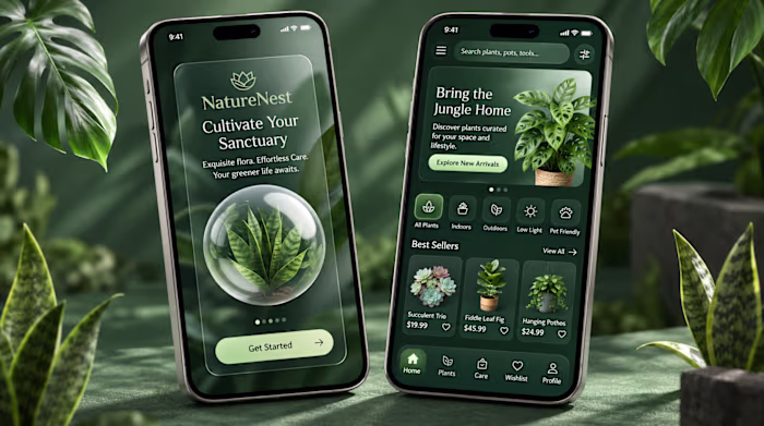 NatureNest — Plant Shopping Mobile App UI/UX Design