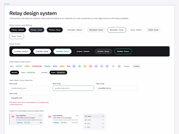 Relay, Figma design system