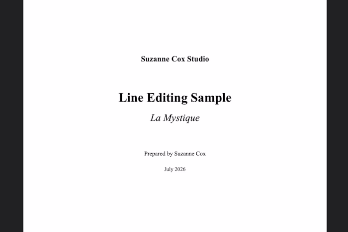 Line Editing Sample: Fiction Excerpt
This