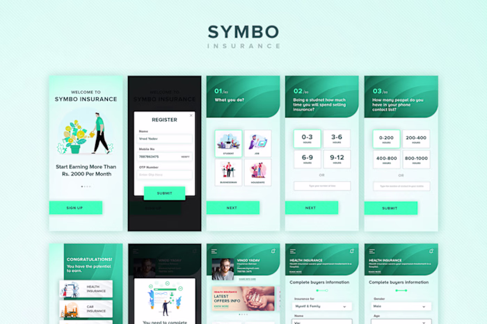 Symbo Insurance Mobile App Deisgn