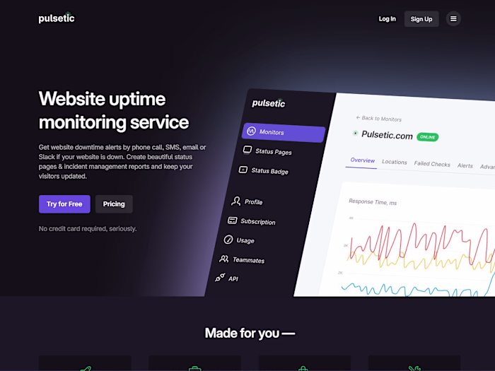 Site Monitoring Platform on Vue.js