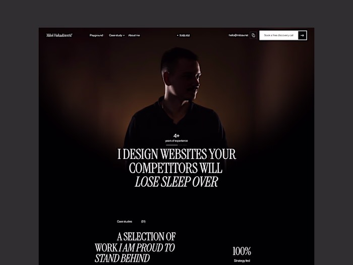 Hero section for my portfolio