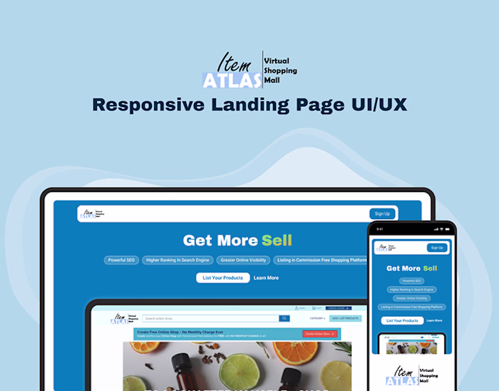 Landing Page Design for Item Atas