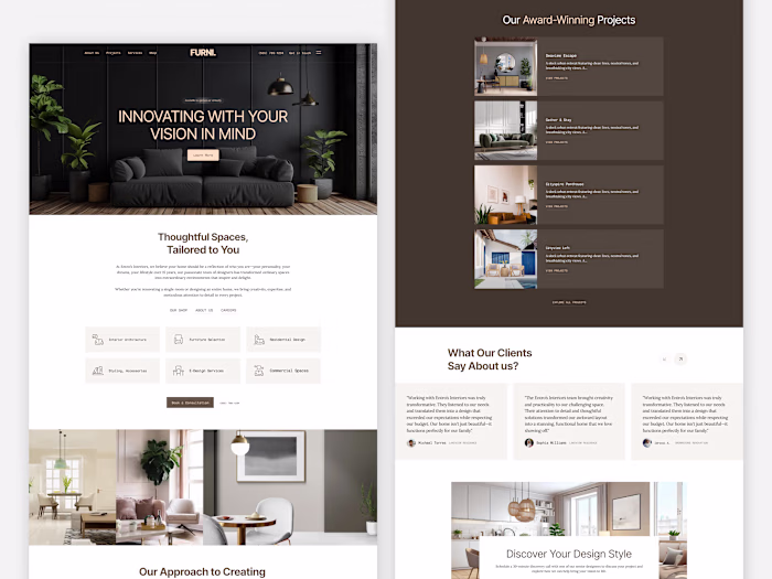 Modern Interior Design Landing Page Creation