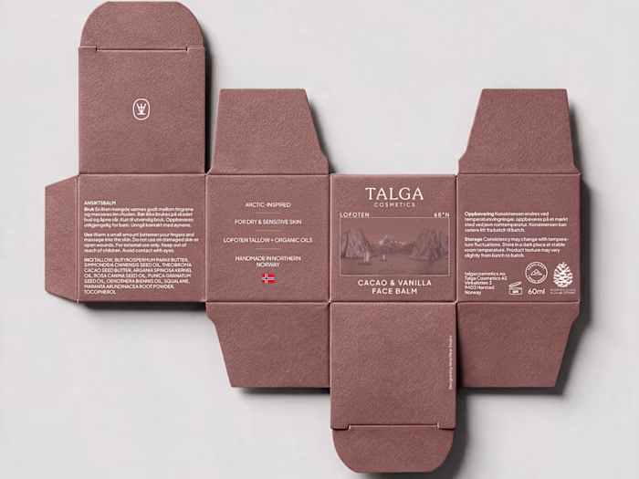 Talga Cosmetics Packaging Design System