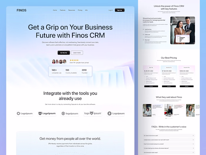 Finos - Business CRM Landing
