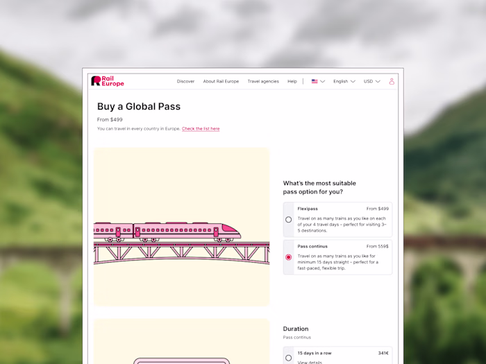 Increase the country rail pass conversion