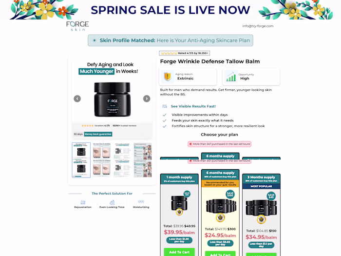 Forge Skin Product Page | GemPages