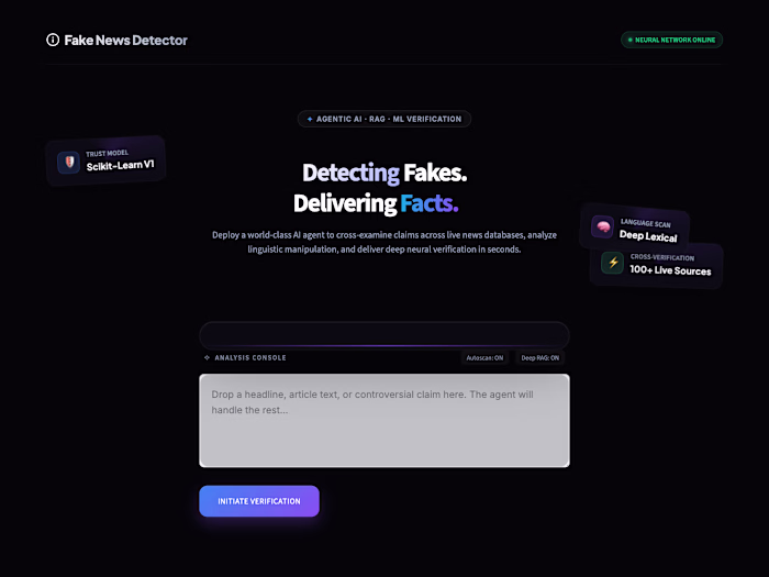Development of FakeNewsDetector AI System