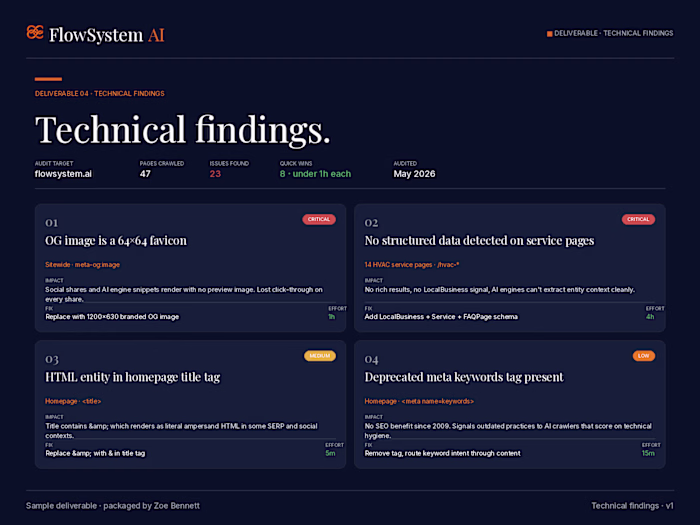 Real findings from the FlowSystem