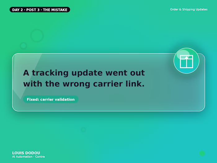 A tracking update went out