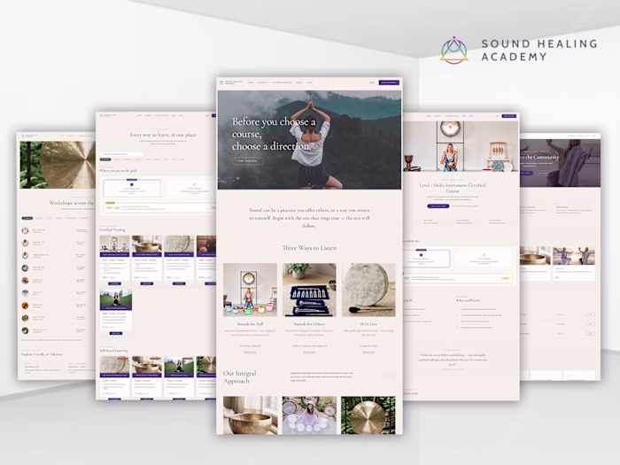 Kajabi Ecosystem Design & Development for Sound Healing Academy