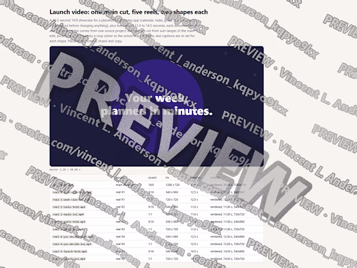 App launch showcase and reframed social reels