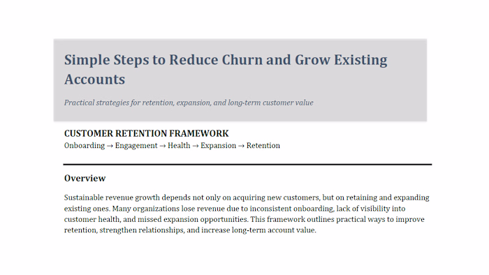 Simple Guidelines for Customer Retention