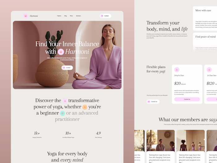 Harmoni - Wellness Website Template | Webflow and Framer
