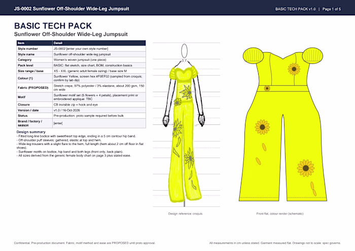 It's from a sunflower -off shoulder - wide -leg jumpsuit bas...