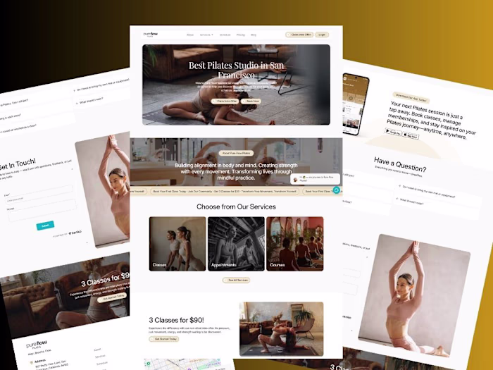 Framer Boutique Pilates Studio Website | UI/UX