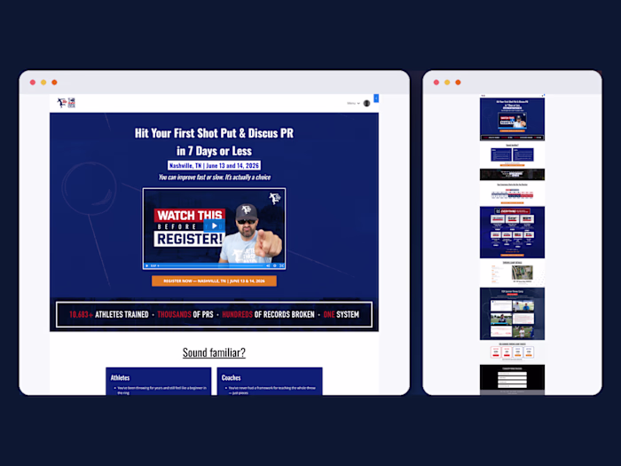 Kajabi Throws Camp Sales Page & Registration Funnel