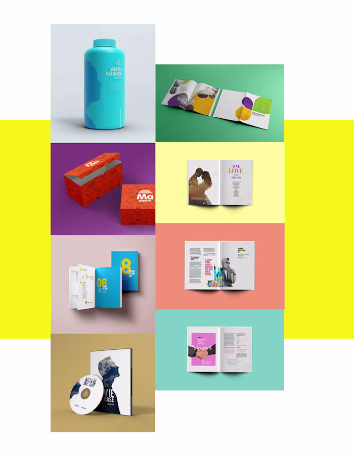 Packaging and book layout design