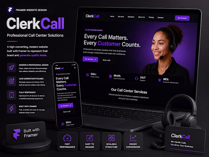 ClerkCall | Framer Website Design