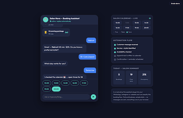 AI Booking Assistant for Appointment-Based Businesses