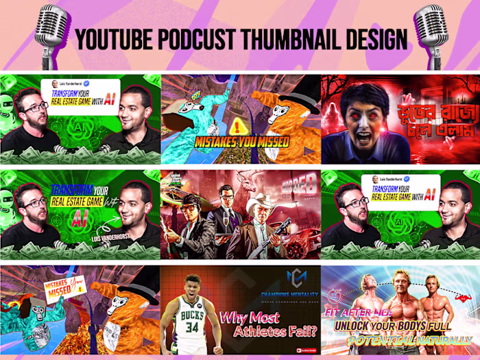 Youtube podcust thumbnail design