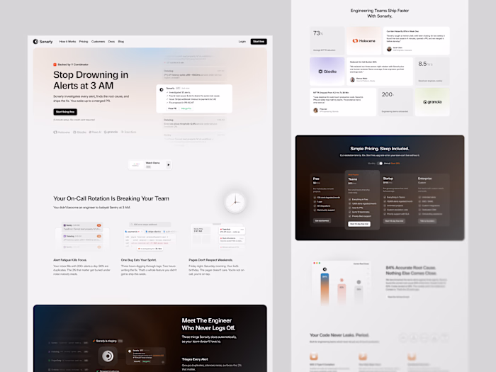 Sonarly Landing Page Redesign