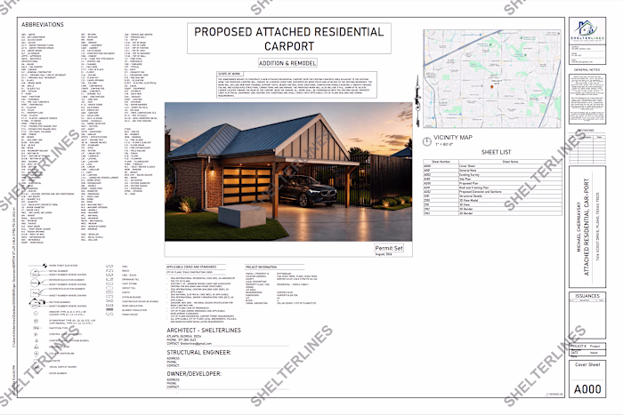 Residential Carport Addition, TX | Permit Plans