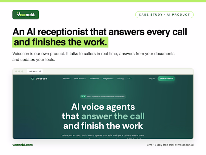 Voicecon: AI Receptionist That Answers Every Business Call