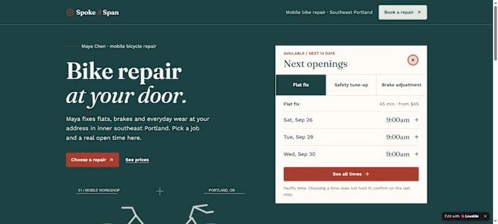 Spoke & Span — Mobile Bike Repair Booking App