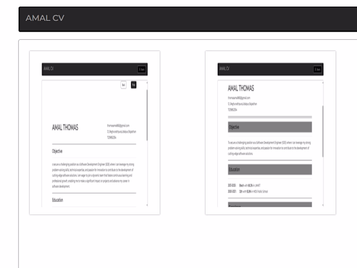 RESUMEZ:(RESUME BUILDER)