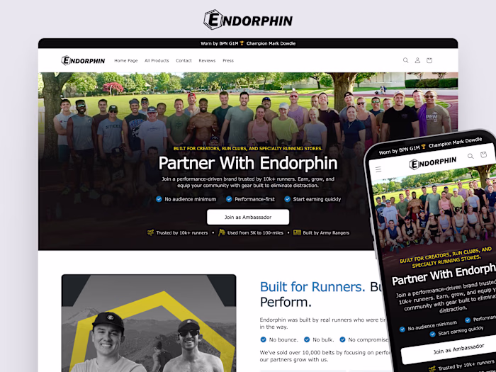 Endorphin Belt - Partner Page Design