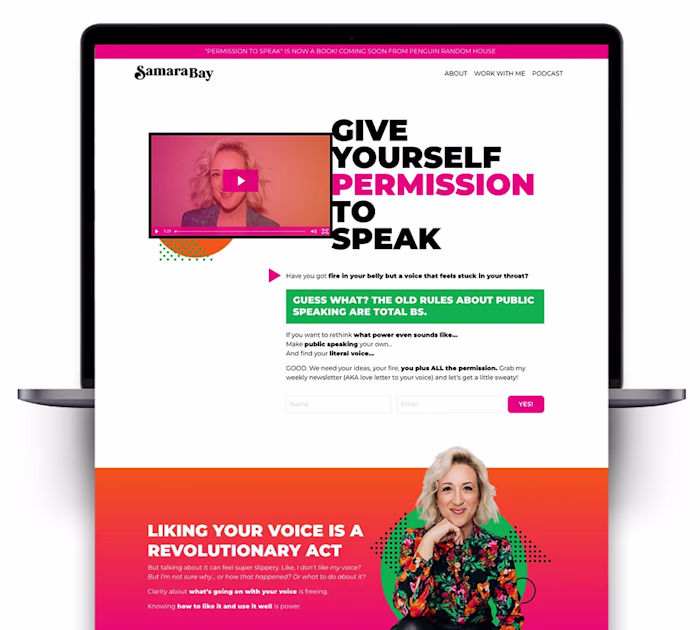 Samara Bay Author Speaker Website & Brand on Kajabi