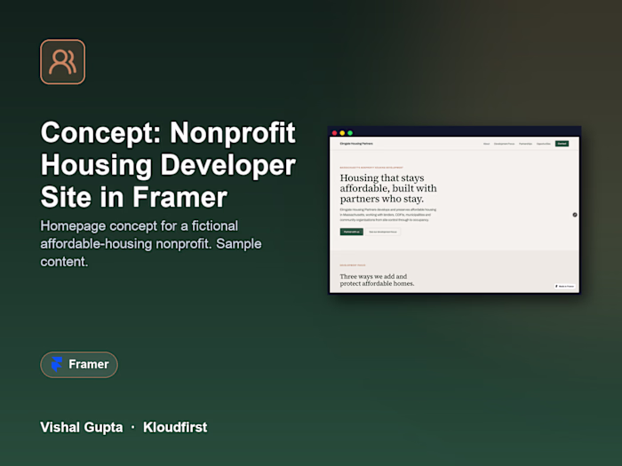 Concept: Nonprofit Housing Developer Site in Framer
